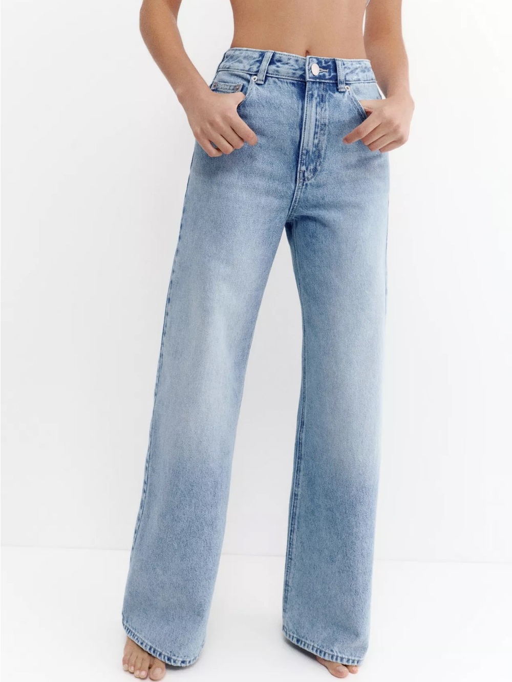 Pull&Bear Mint Green High-Rise Jeans